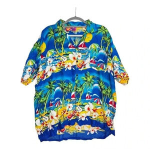 Full Funk Hawaiian Button Up Shirt Size XL Casual Travel Vacation Short Sleeve